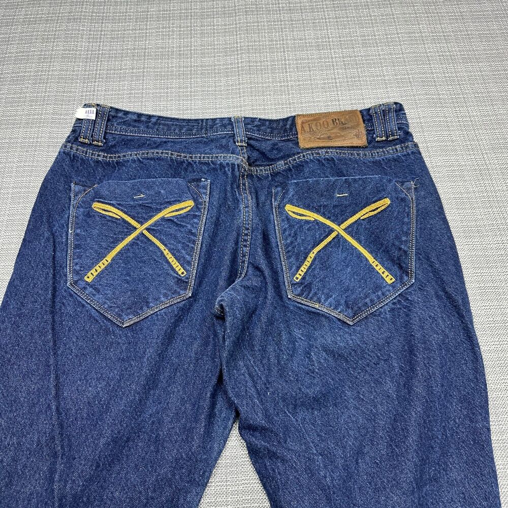 AKOO Jeans Men‎ 38x32 tag* (36) Dark Blue Denim Straight Leg Y2K
